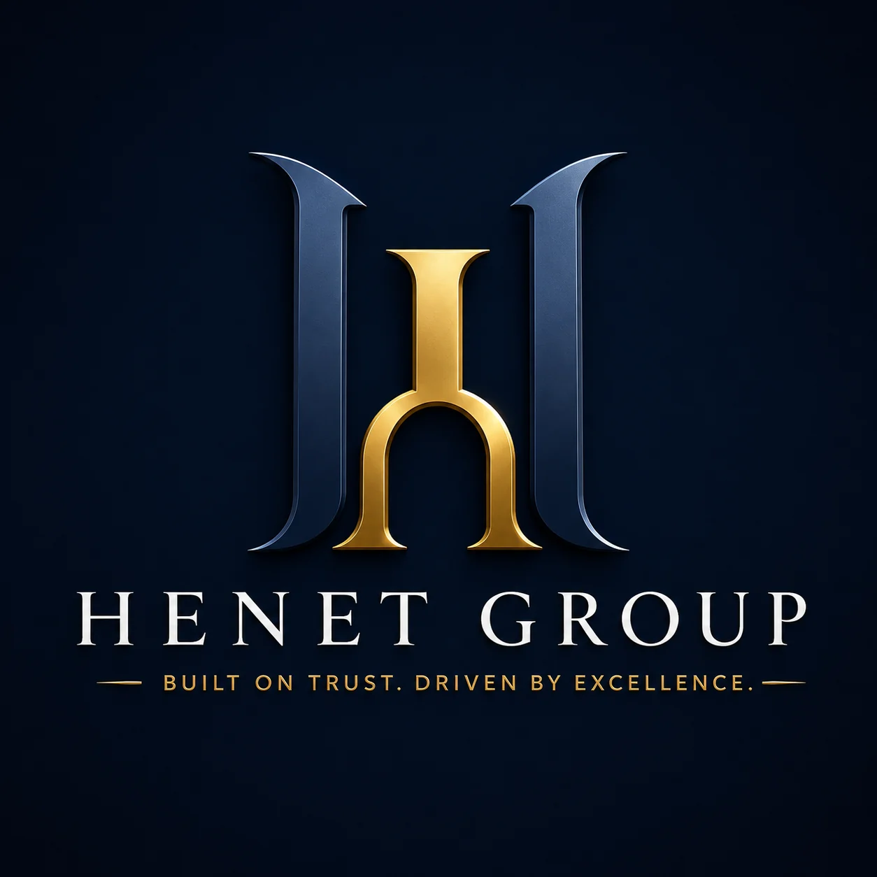Henet Group logo and Built on Trust. Driven by Excellence tagline